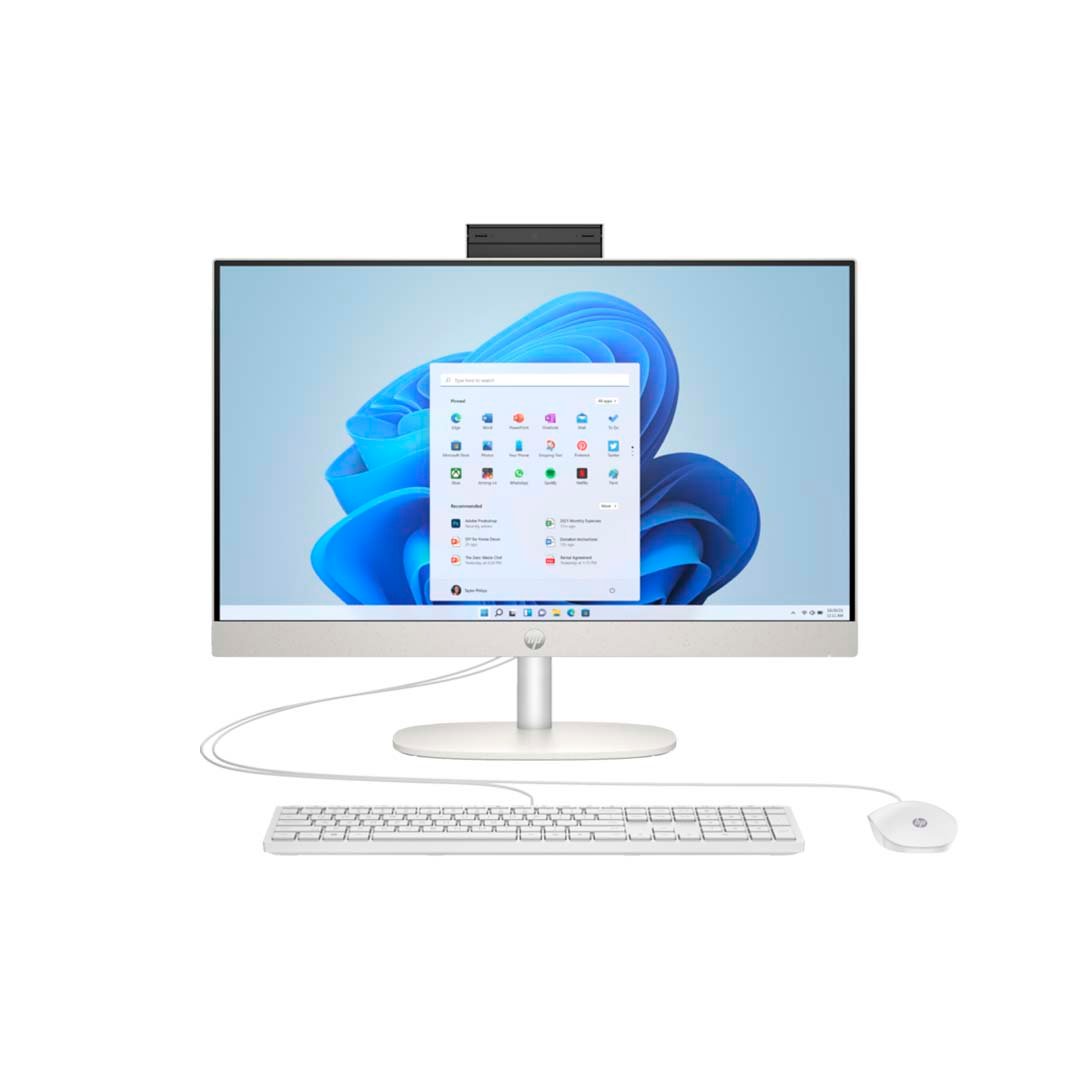 COMPUTADOR DESKTOP HP AIO 23.8' FHD N100 8G 256 SSD W11H BRANCO