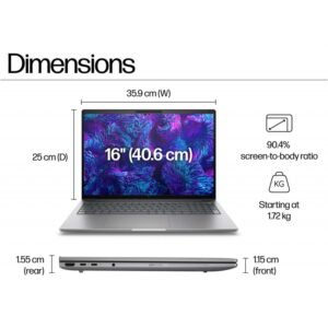 PORTÁTIL HP ZBOOK 8G1I 16' U9-285H 32GB 1TB SSD RTX 500
