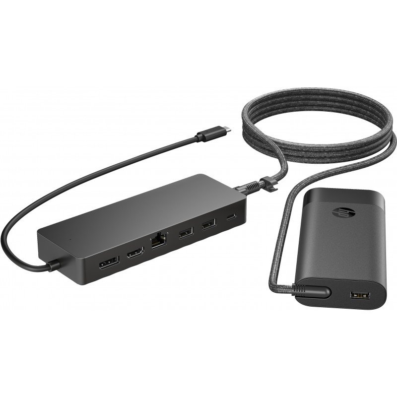 HUB USB-C + CARREGADOR PORT HP P/ 1HDMI/1USB-C/1DP/1RJ45/2USB-A