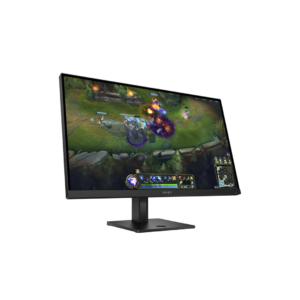 Monitor gaming HP Omen preto com jogo League of Legends