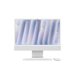 Apple iMac prateado com teclado e rato Magic